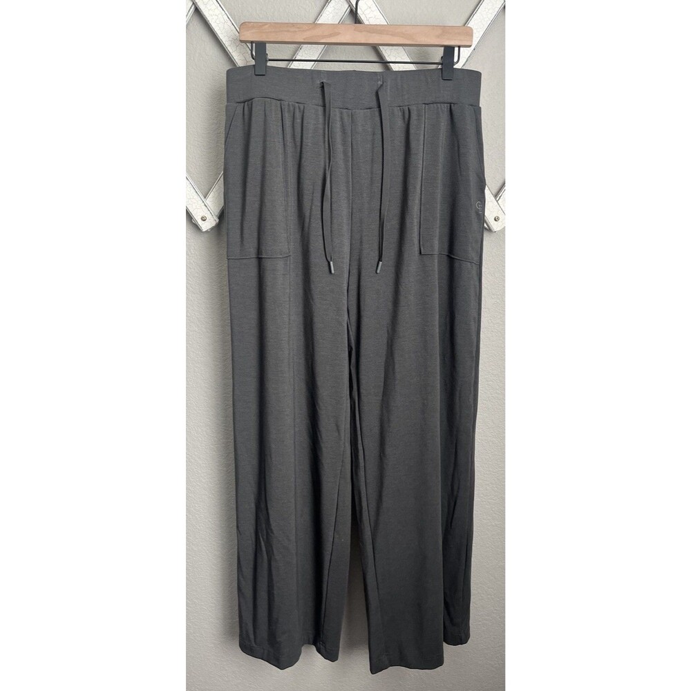 Cozy Earth Women's L Bamboo Blend Wide-Leg Lounge Pants - Gray